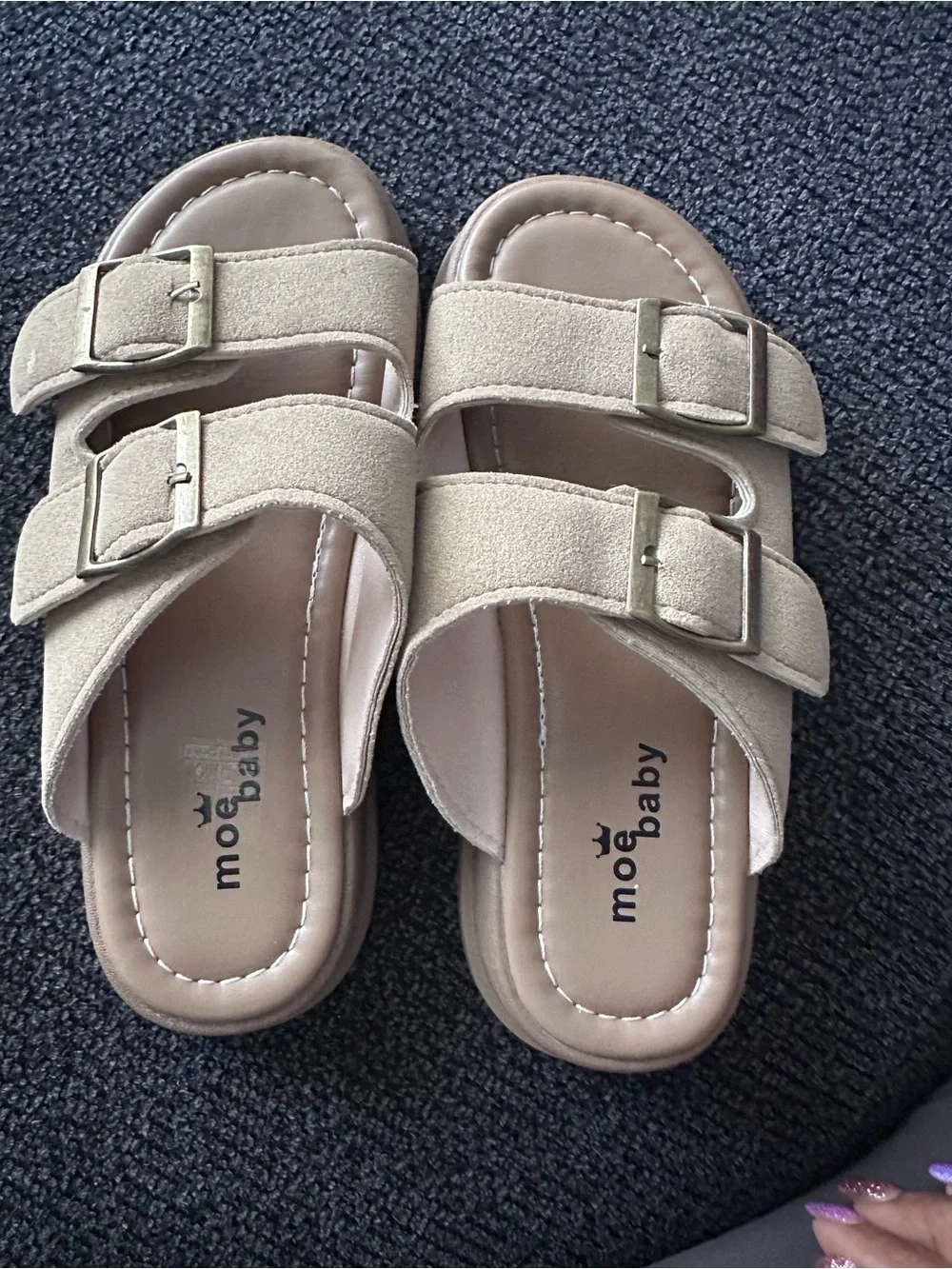 Moe Baby Kids Tan Double-Buckle Sandals